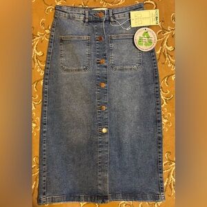 LoveGen Midi Denim Skirt Size 3 Juniors NWT